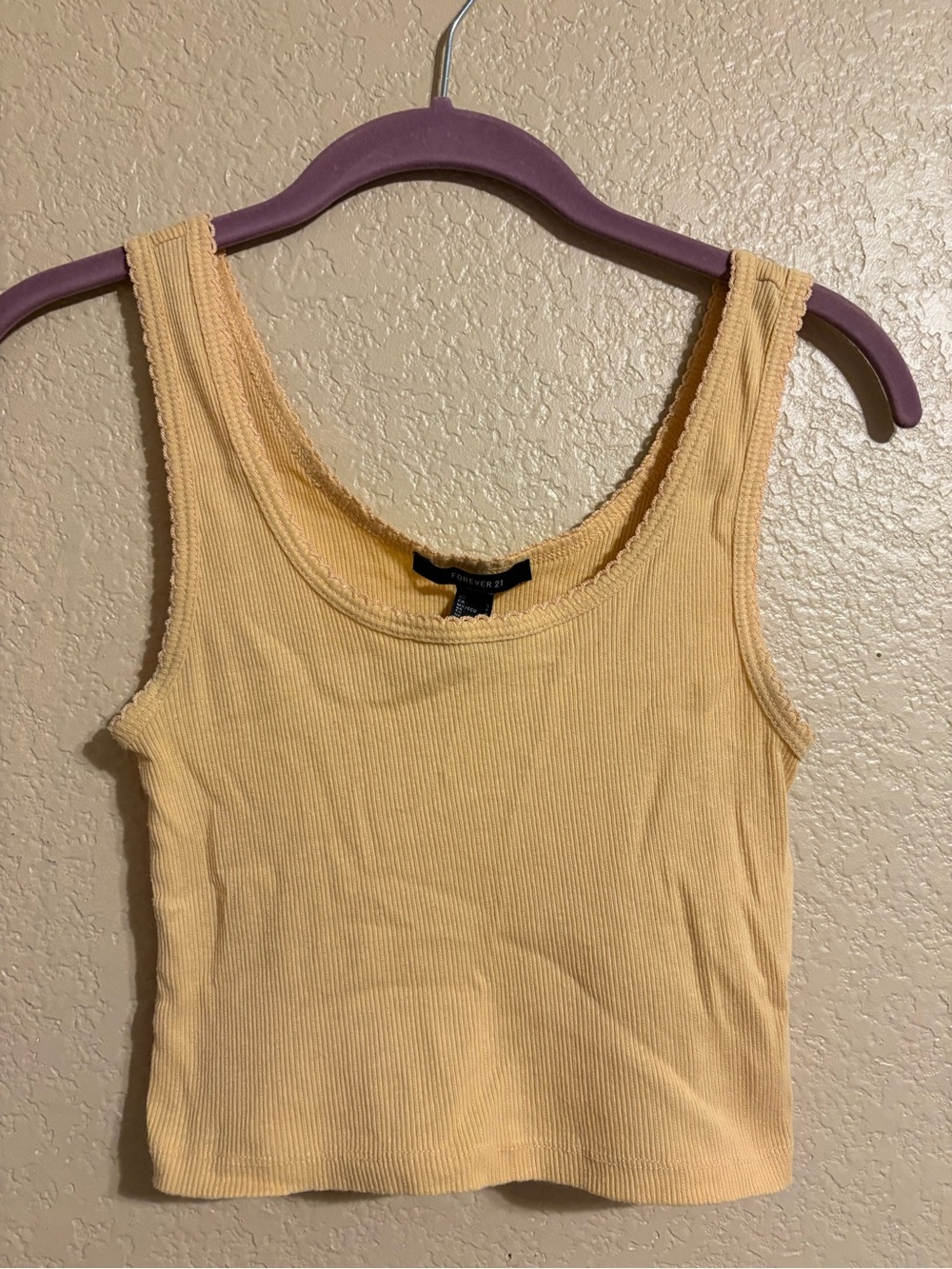 Forever 21 Orange Lattice Trim Cropped Tank Top